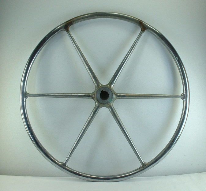 Vintage 1 9 inch Edson Chromed Bronze Destroyer Ship Helms Wheel