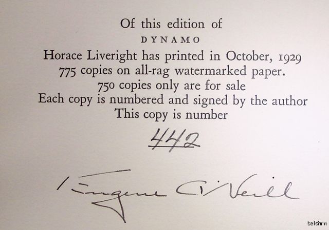 Dynamo Signed Eugene ONeill Limited Edition 1929 Vellum Ships Free U