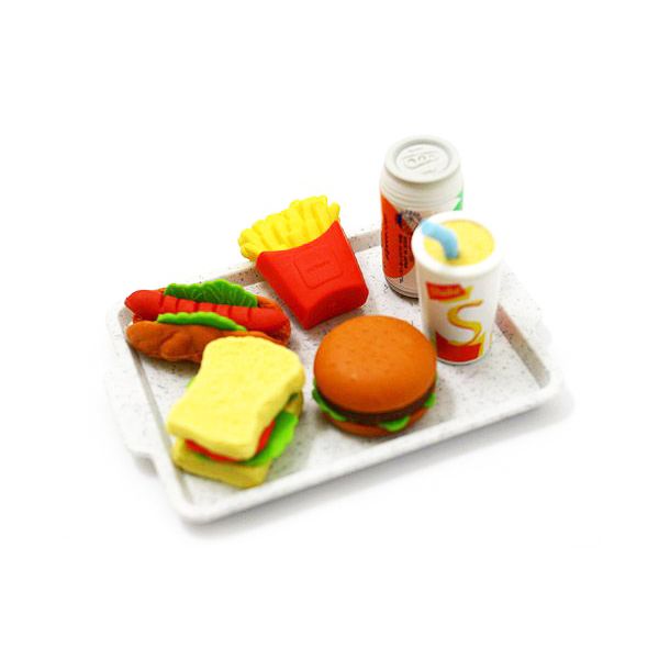 Iwakofood Erasers American Fast Food on Tray Novelty