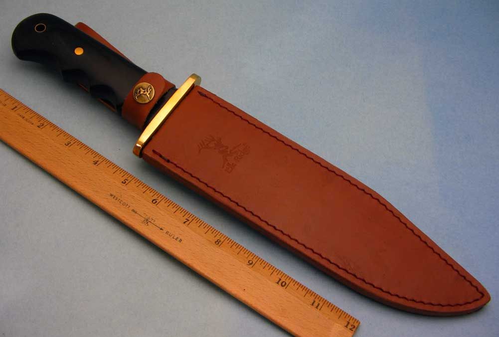 Elk Ridge Finger Groove Handle Hunting Big Bowie Knife