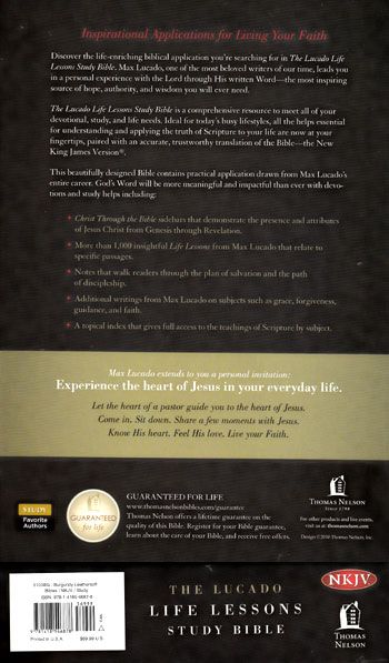 NEW Burgundy LeatherSoft Cover NKJV The Max Lucado Life Lessons Study