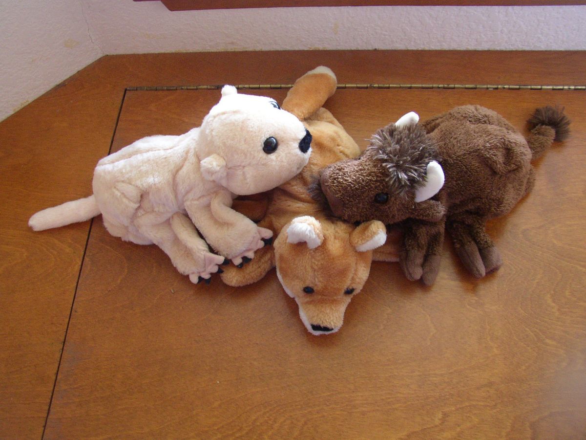 PLUSH ANIMAL PUPPETS FOR CHILDREN MOUNTAIN GOAT FOX BABY BEAR CUB