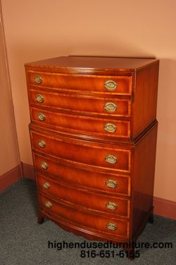 Fancher Banded Mahogany Duncan Phyfe 34 Highboy Chest