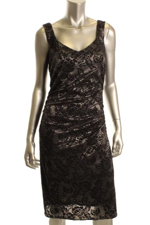  Shelli Segal New Black Sweetheart Neck Cocktail Evening Dress 6