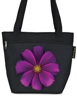 Harold Feinstein Insulated Lunch Tote Bag Purple Flower