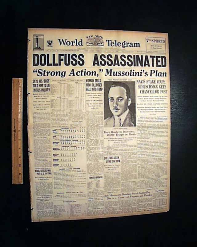  John Dillinger Woman in Red Engelbert Dollfuss Assassinations