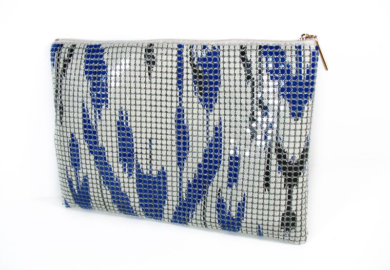 FELIX REY Blue Ikat Mesh Clutch 175