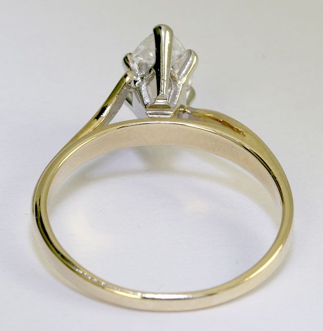 00ct F Color Marquise Diamond Solitaire 14k Y Gold Crossover