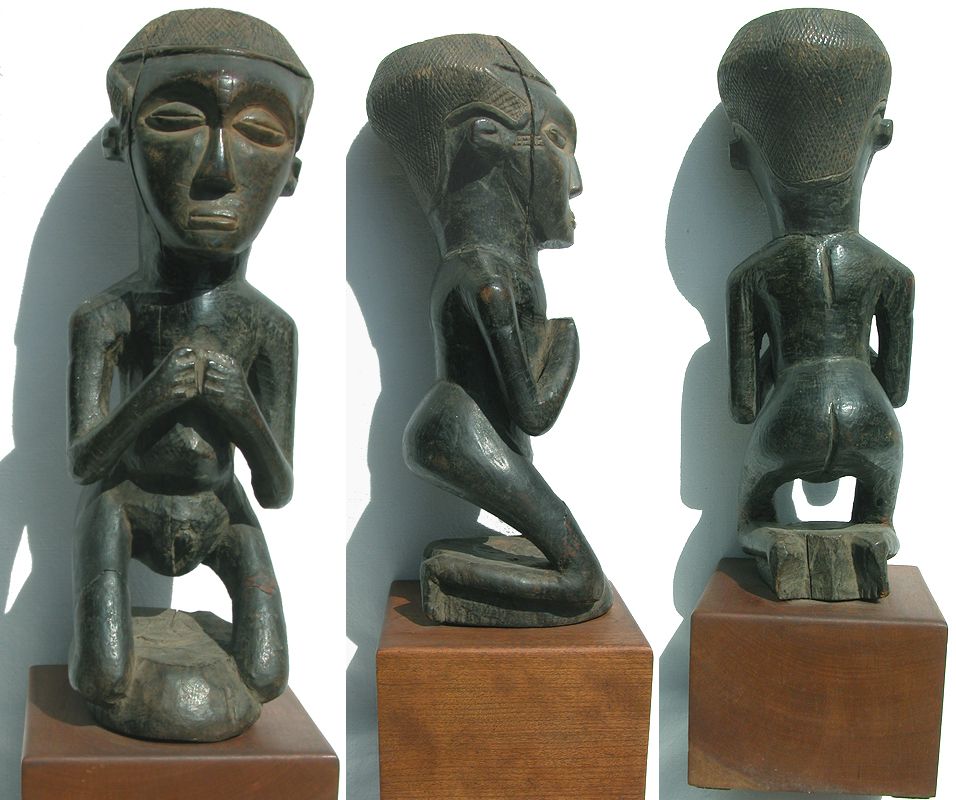 an african kuba female figure congo with base