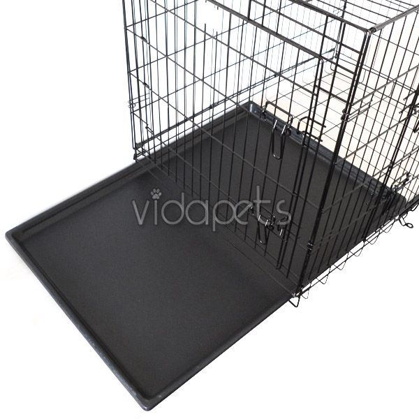 Door Pink Black Brown Folding Dog Crate Cage Kennel