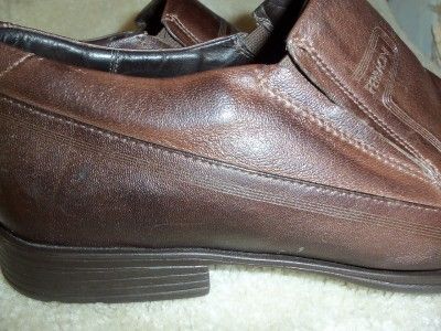 Mens Shoes Ferracini 24H 11 12 Brown Leather Slip Ons Made Brazil