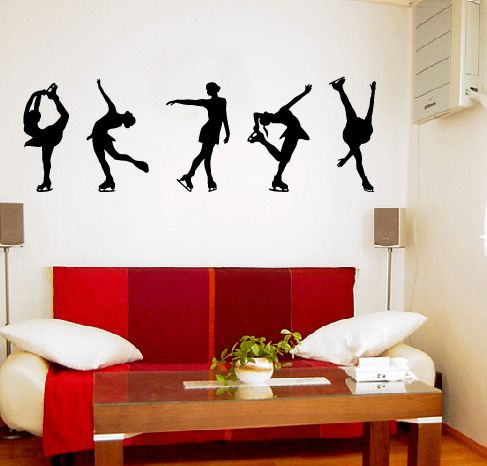 Figure Skating Vinyl Wall Decal Sticker Mural Kids Girl Room Decor