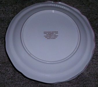 Vtg F w Woolworth Pink Lines Flowers Dinner Plates