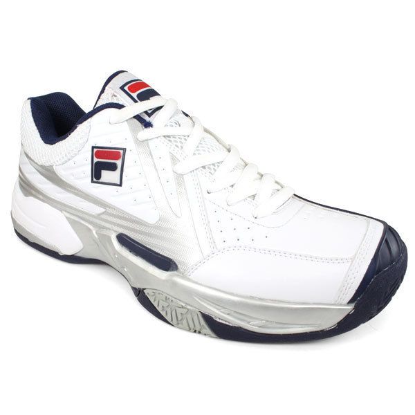  Fila Men`s R8 White Silver Tennis Shoes