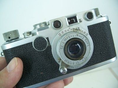 cant find a model name. Leitz Elmar f=5cm 13.5 lens. It takes 35mm