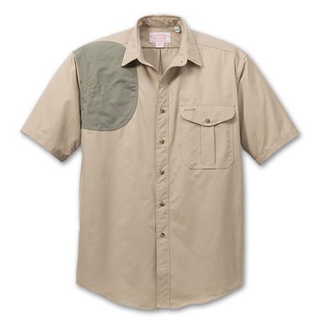 FILSON SHOOTING SHIRT SHORT SLEEVE TAN LARGE