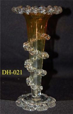 Glass Snake Wound Crimped Edge Bud Vase