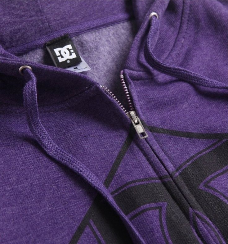 DC Shoe Co USA Purple Felder Hoodie Zip Up Mens Size Large Skateboard