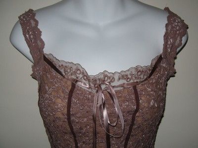 Ann Ferriday Beautiful Corset Style Stretch Lace Top Size Small