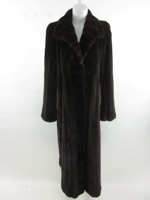 you are bidding on a jacques ferber mink brown hook front long coat in