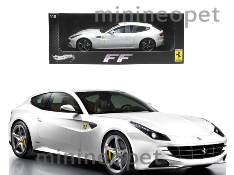 Hot Wheels Elite W1119 Ferrari FF V12 Four 4 Seater 1 18 Diecast White