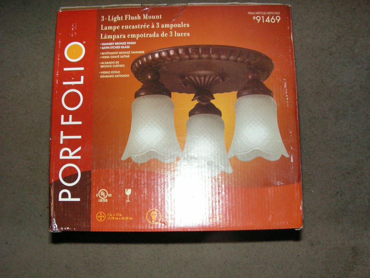 Portfolio 3 Light Flush Mount Ceiling Light New 38095