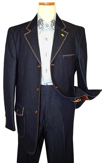 Falcone%2011990%20Navy%20Denim%20Cognac%20Stitch%20Suit%201