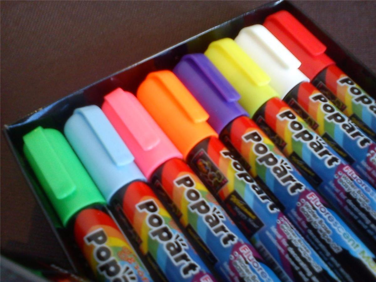 Fluorescent Neon Chalk Small Markers 8 Colors US Seller