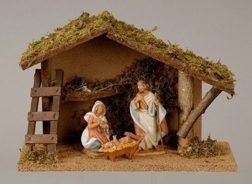 Fontanini Nativity Italian Stable with 3 PC Figure Set