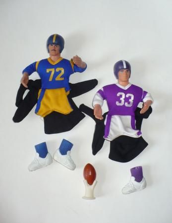 Vintage 1986 Mattel Football Player Puppets w Shoes