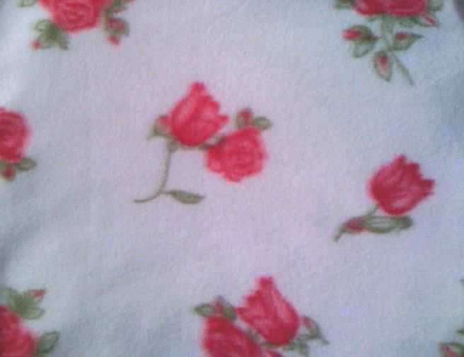 Soft Fleece Fabric by The Yard Pink Rose Print