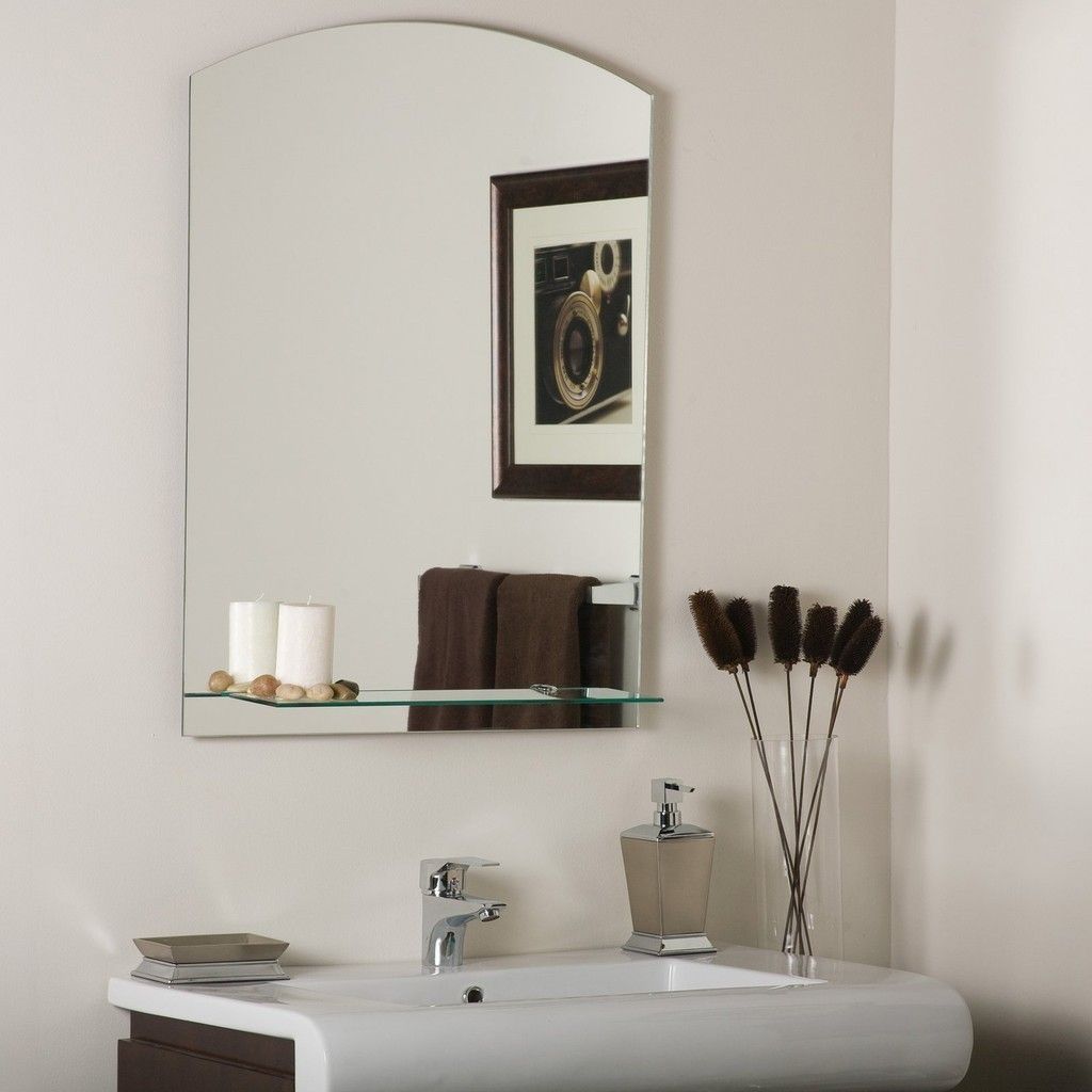  The Arch Frameless Mirror with Shelf