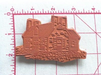 EZ Mounted Rubber Stamp Cobblestone Brick Country Home Scene House