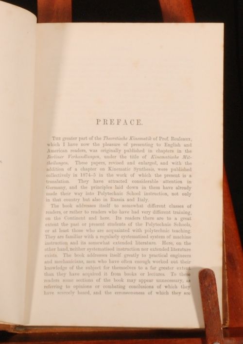 1876 Kinematics Machinery Franz Reuleaux First Edition