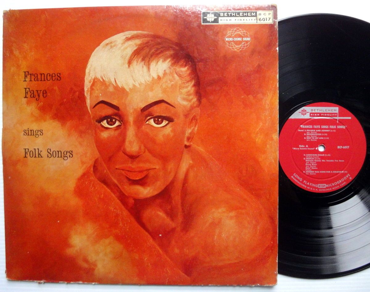 Frances Faye Sings Folk Songs LP Bethlehem