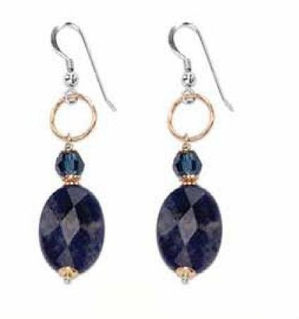 ORECCHINI MYA BOCCADAMO Mod. ZELDA ARGENTO 925 SODALITE NUOVO SCATOLA