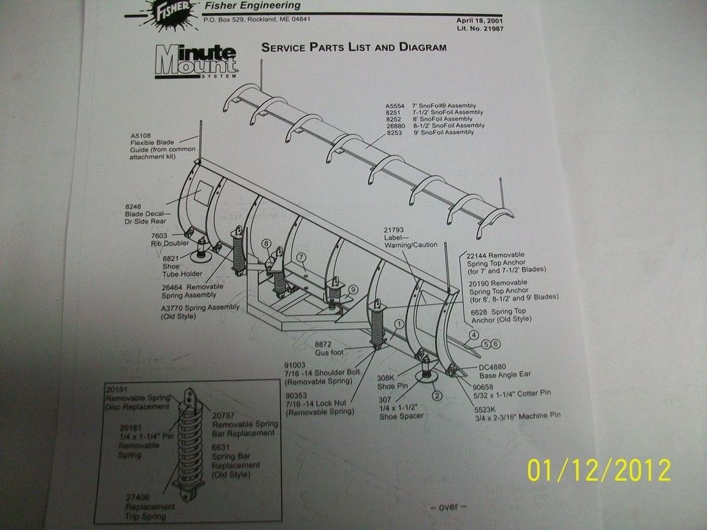 Fisher Snowplow 9 Foot Sno Foil Assembly F8253