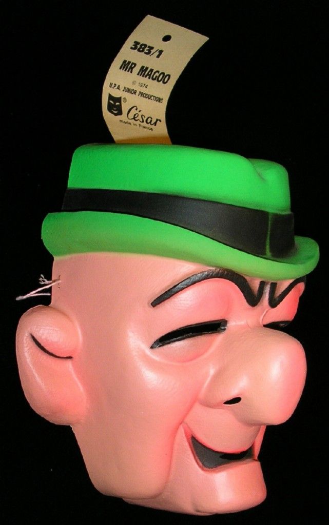 1974 Mr Magoo Plastic Mask w Tag Plus Bonus 1975 Mask