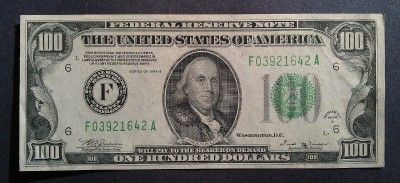 1934B $100 Atlanta Vinson FRN RARE 645K Printed Almost Uncirculated