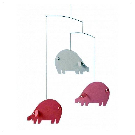 Piggy Mobile Pink and Light Blue by Ole Flensted for Flensted Mobiles