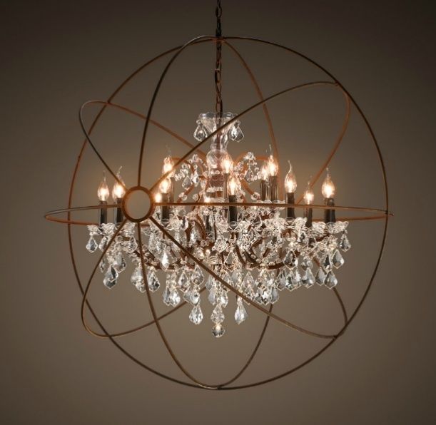 44 Restoration Hardware Foucaults ORB Crystal Chandelier Large