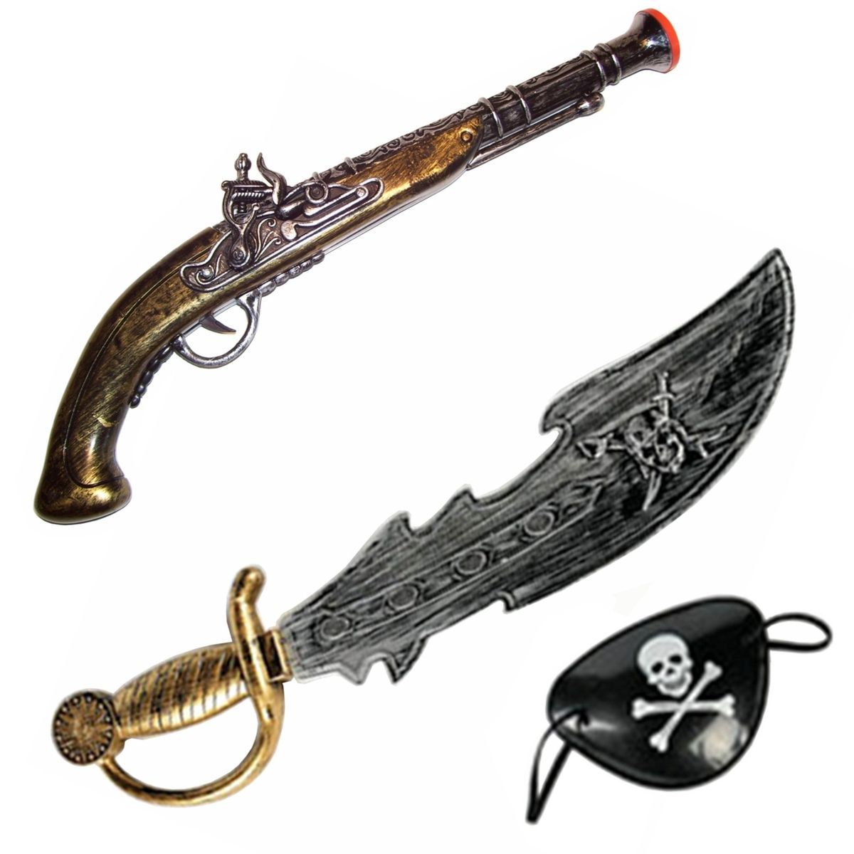 Pirate Flintlock Musket Pistol Gun Play Toy 18 Sword Cutlass POTC