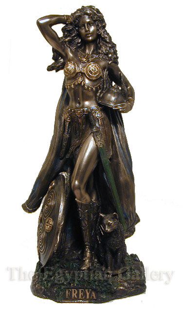 Freyja Freya Norse Mythology Viking Goddess Pagan Statue Figure Bronze ...