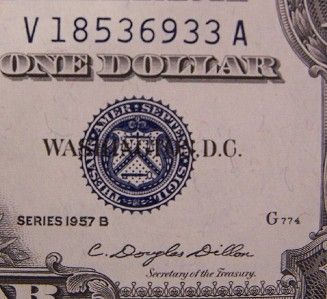 THREE US SILVER CERTIFICATES BLUE SEAL 1957 , 1957A & 1957B