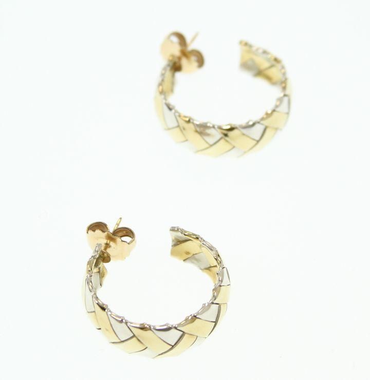 Gabriel Ofiesh Sterling 18K GF Woven Hoop Earrings