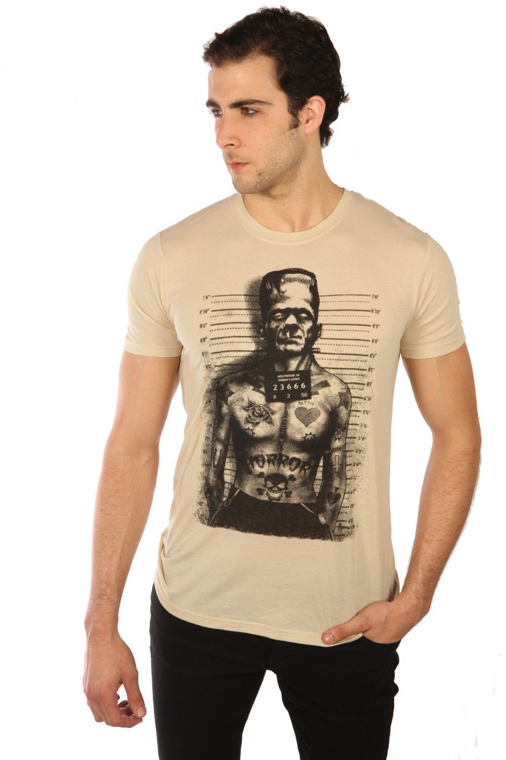 Too Fast Mens Tattooed Monster T Shirt Prisoner Frankie