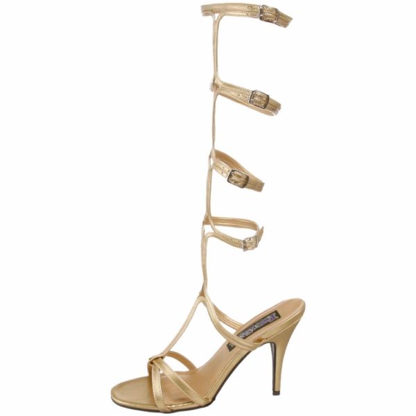 Funtasma 3 Gold PU Roman Goddess Sandal Knee High Straps Roman 10 G