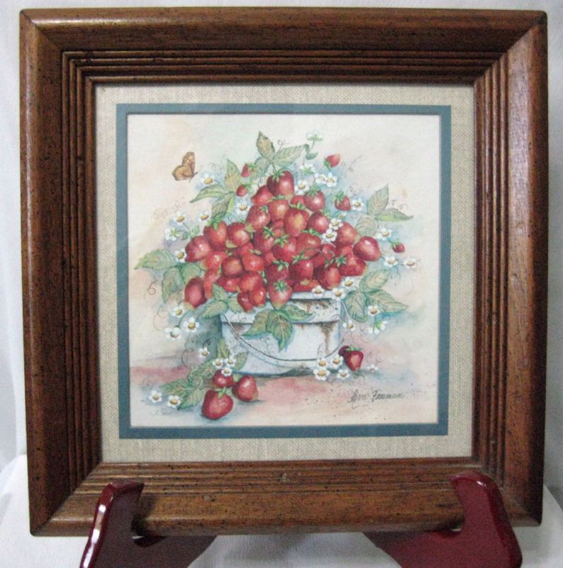 Vintage Ava Freeman Strawberries Print