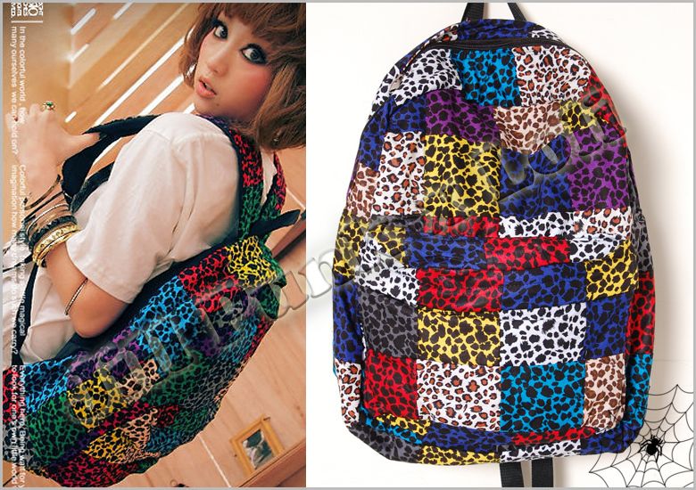 French Pop Mosaic Leopard Punk TV Function Backpack