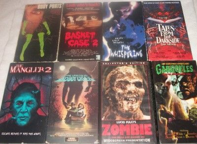  Movies VHS Boggy Creek Gargoyles Zombie Mangler 2 Body Parts